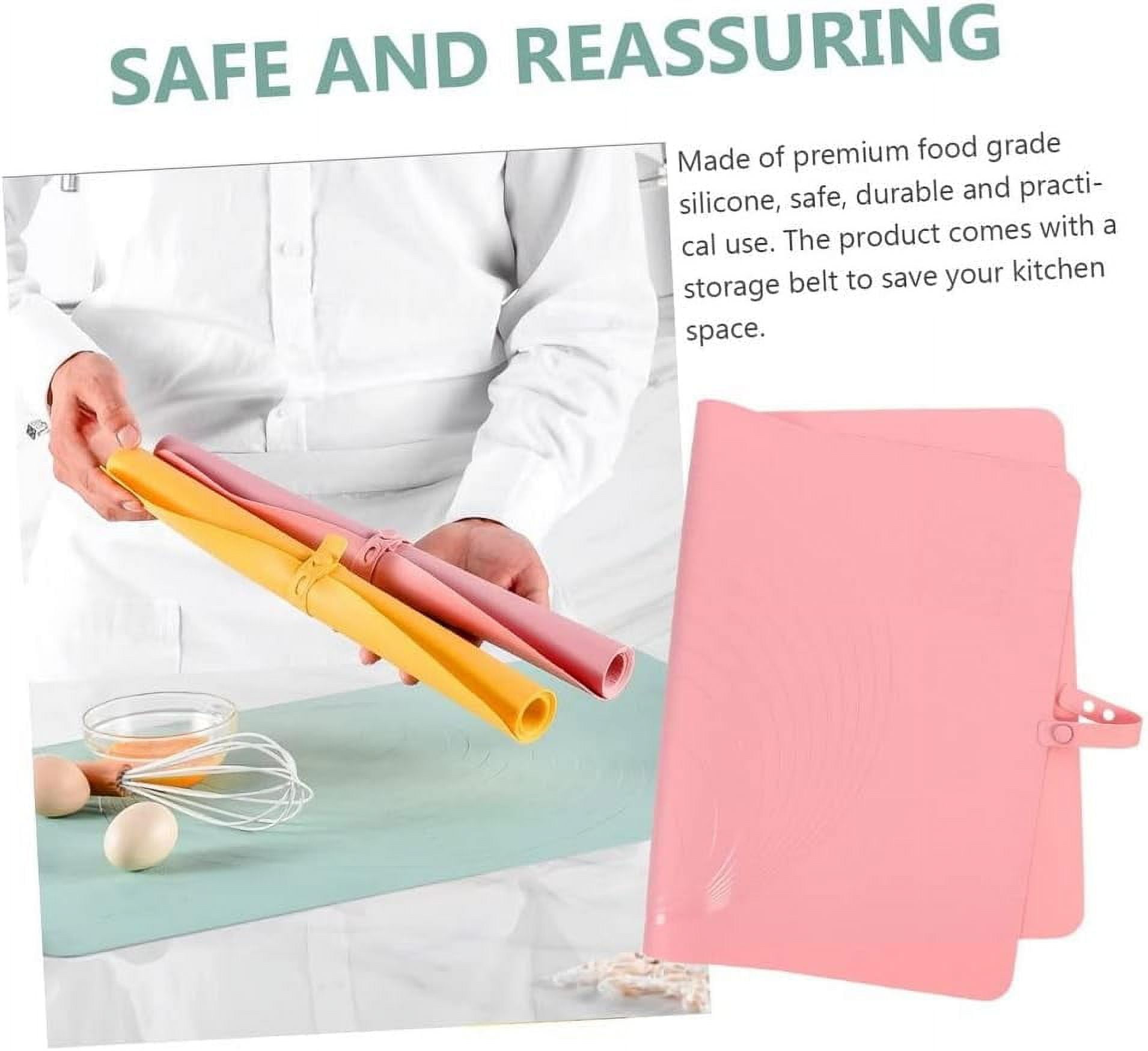 Extra Large Kitchen Silicone Pad - Non Slip Non Stick Silicone Pastry Mats  for Rolling Out Dough, Baking Mats Silicone for Baking Cookie Sheets, Thick  Heat Resistant Mat for Oven Bread (Pink) 