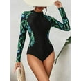 thumbnail image 6 of Anwell Womens Zipper One Piece Swimsuit High Cut Rash Guard Long Sleeve Swimwear UPF 50+, 6 of 6