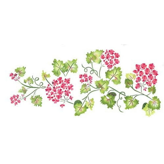 Large Geranium Flower Wall Stencil 2959 by Designer Stencils