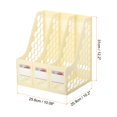 thumbnail image 2 of Unique Bargains Magazine File Holder, PS Plastic Vertical 3 Compartment Desktop Book Storage Rack Organizer, White, 2 of 4