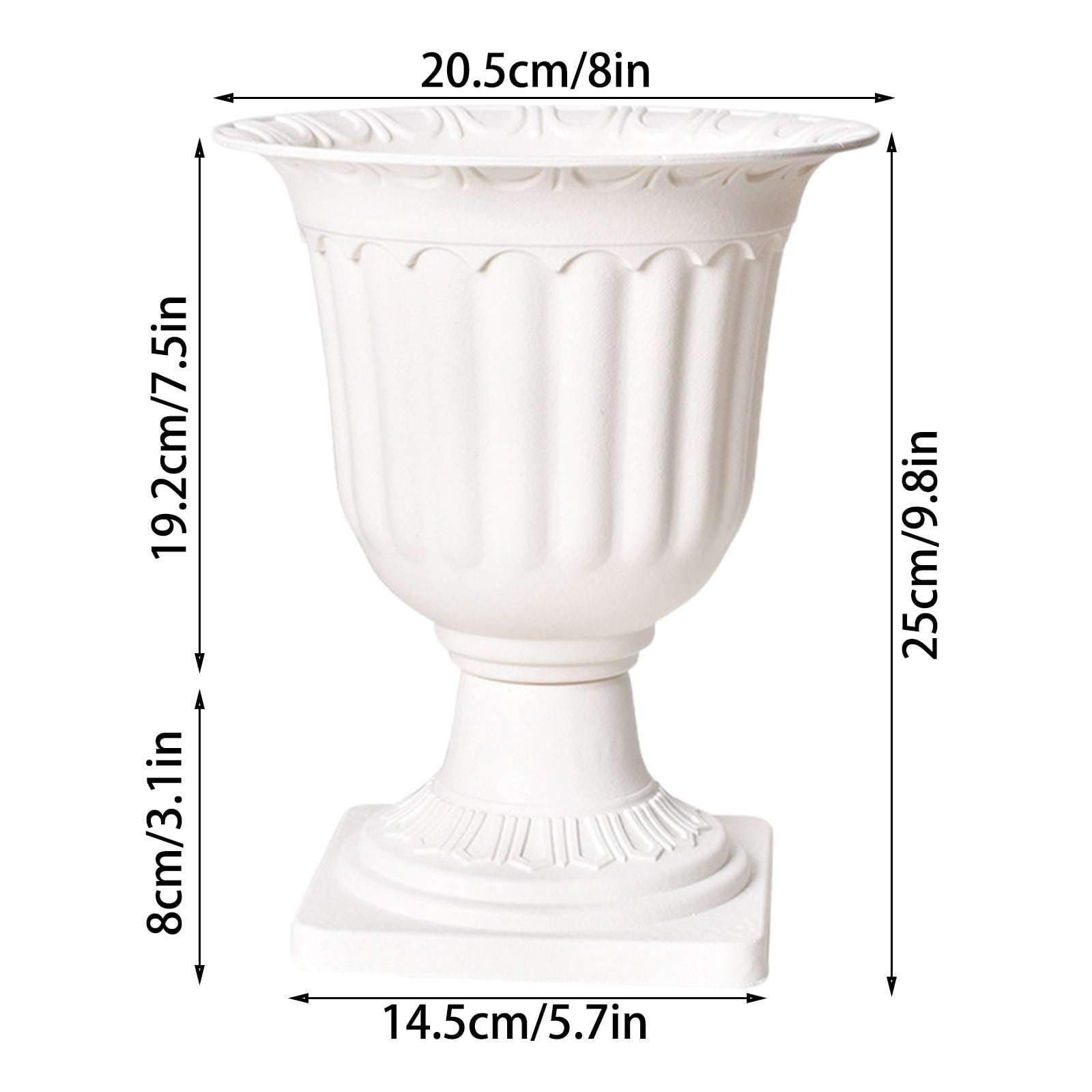 Plastic High-Leg Roman Column Split Outward Expanding Flower Pot with Square Bottom for Home Fake Flower Decoration Gardening Planter Indoor Outdoor Beautification Ornament