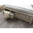 thumbnail image 3 of Classic Transitional California King Size Bed 1pc with Footboard Storage Gray Wire-Brushed Finish, 3 of 4