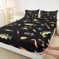 thumbnail image 5 of Manfei Rustic Pike Fish Queen Sheets, Cartoon Fishing Gear Queen Sheet Sets, Black, 4pcs, 1 Flat Sheet, 1 Fitted Sheet and 2 Pillowcases, 5 of 6