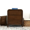 thumbnail image 2 of Arton Mid Century Solid Wood Walnut Nightstand Bed Side Tables with 3 Drawers, 2 of 7