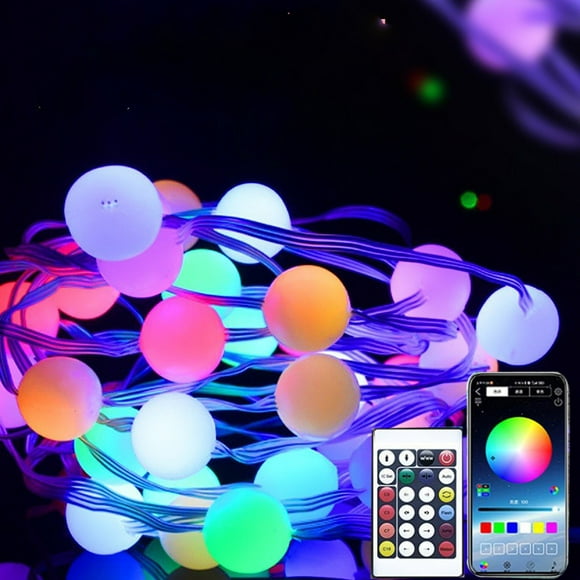 HOARBOEG 200 Inches 50pcs LED Rainproof USB Powered Colorful String Lights, APP Remote Control Multiple Modes Indoor and Outdoor Christmas Tree Wedding Party Decoration Twinkle Lights White