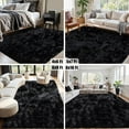 thumbnail image 6 of Ultra Fluffy Shag Black Rugs - 8x10 Area Rug for Living Room, Bedroom, Kids Nursery, Office, Dorm, Modern Decor, 6 of 8