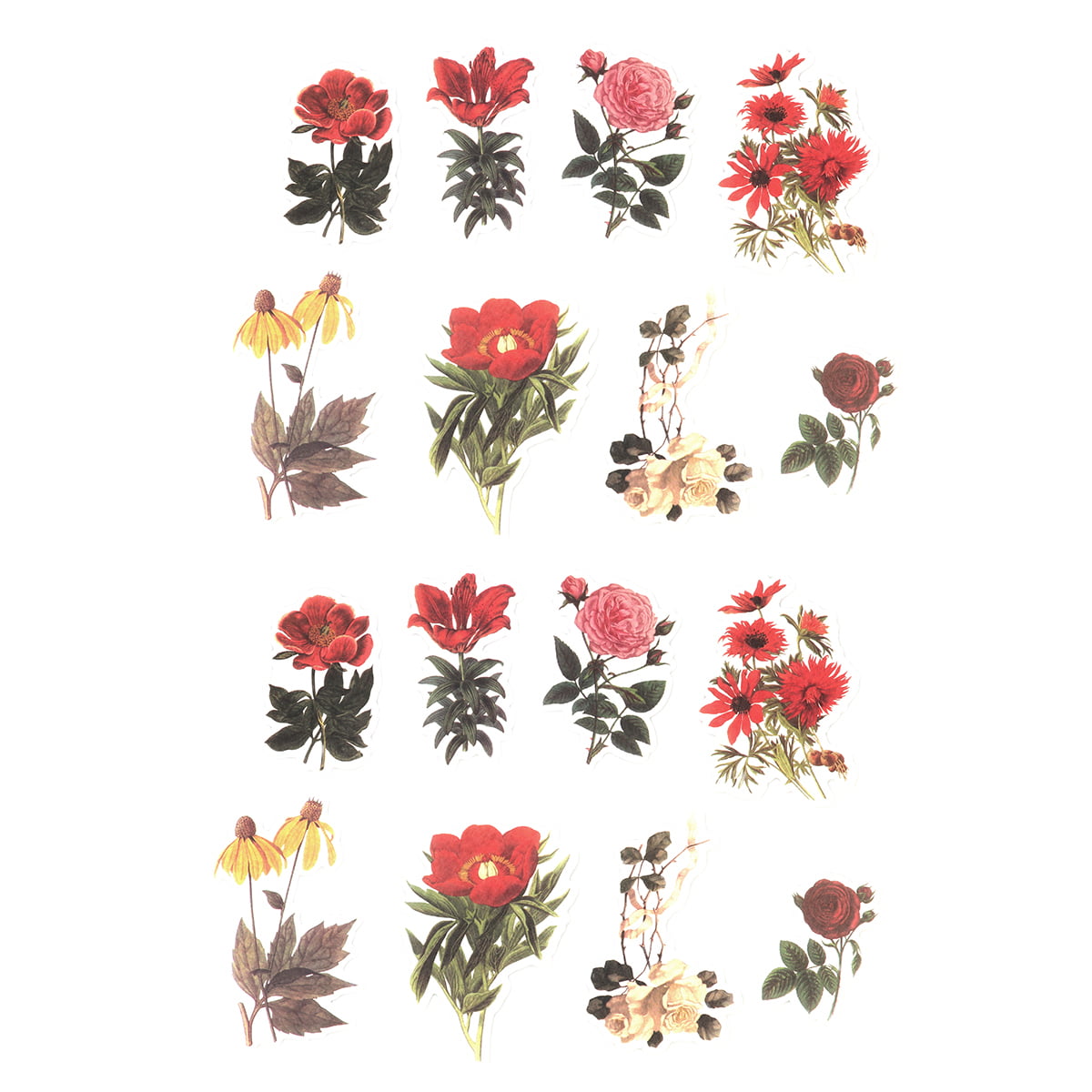NUOLUX Colorful Flower Decorative Stickers Floral Sticker DIY