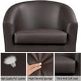 thumbnail image 4 of Renwick Faux Leather Barrel Accent Chair for Livingroom, Espresso, 4 of 11
