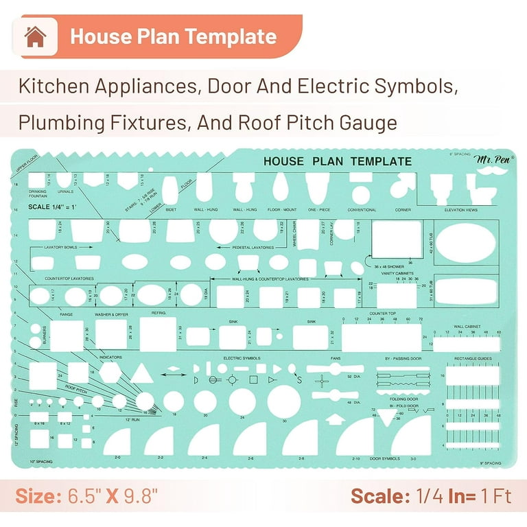 mr-pen-house-plan-3-pack-green-interior-design-and-furniture-templates-drafting-tools-and-ruler-shapes-for-architecture-drafting-tools-architecture-supplies-drafting-templates-walmart-com
