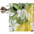 thumbnail image 5 of 3 Pieces Kitchen Curtains & Valances Set,Welcome Lemon Buffalo Plaid,Short Curtain Rod Pocket Window Curtain,Black White Summer Fruit,Window Treatment Tiers Decor (1 Panel 54"x18",2 Tiers 27.5"x36"), 5 of 6