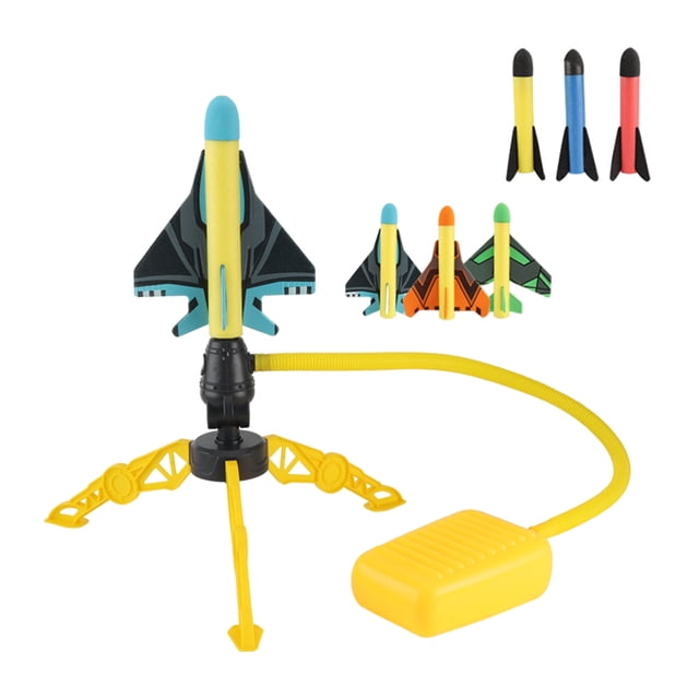 Lanzadores de cohetes de juguete para niños, juguetes al aire libre para niños, juguetes de cohetes de aire al aire libre con 3 cohetes de salto de Sunnimix lanzacohetes para niños