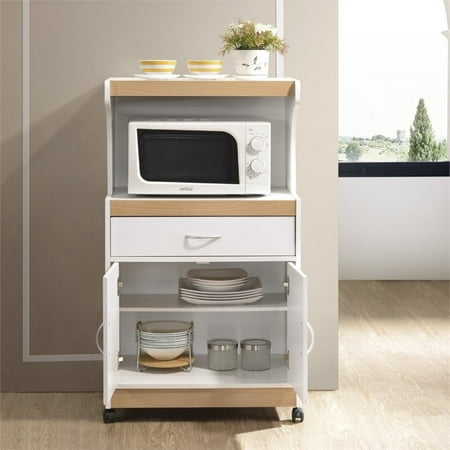 microwave cart kitchen drawer storage hodedah pemberly row cabinet carts