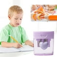 thumbnail image 4 of Heart Pencil Sharpeners Bulk Colored Pencil Sharpener Handheld Small Cute Pencil Sharpener Manual Green Purple Pink Pencil Sharpeners with Cover 2 Holes for Students Classroom Office Supplies, 4 of 5