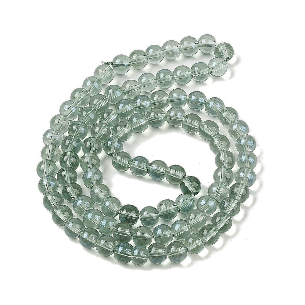 20 Strand Glass Bead Strands with Glitter Powder Round Green 10x9mm Hole: 1.2mm about 90pcs/strand 31.81''(80.8cm)