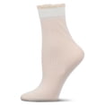 thumbnail image 3 of MeMoi Women's Sheer Ruffle Cuff Ribbed Crew Sock - Womens - Female, 9-11, Navy, 3 of 11