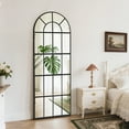 thumbnail image 6 of EDX 24"x65" Arched Windowpane Full Length Mirror, Wall Decor for Livingroom Bathroom Entryway, Black, 6 of 6