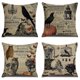 thumbnail image 1 of Paquete de 4 fundas de almohada vintage de Halloween para almohadas de cuervo, calabaza o calavera, fundas de cojín de Halloween de 18 x 18 pulgadas, 1 of 5