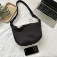 thumbnail image 3 of Harajuku Hobo Bag Casual Zipper Crossbody Bag Tela suave para regalo (Negro), 3 of 8