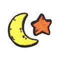 thumbnail image 1 of ID 0846AB Set of 2 Star & Crescent Moon Patches Embroidered Iron On Applique, 1 of 1