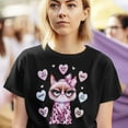 thumbnail image 1 of Grumpy Cat T-Shirt, Cute Angry Cat with Bow, Funny Cat Lover Gift, Sarcastic Feline Tee, P - As Picture - 4XL, 1 of 2