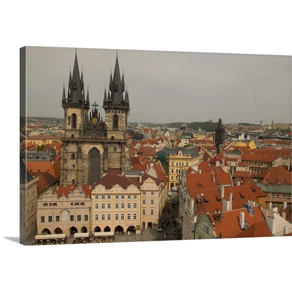 Great BIG Canvas | "Mother of God in front of Tyn, Czech Republic, Prague" Canvas Wall Art - 48x32