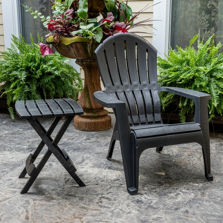 Real Comfort Outdoor Resin Stackable Adirondack Chair Black Walmart