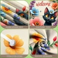 thumbnail image 4 of Cartoon Cow Welcome Banner Sunflower Design Farm Display Bee Pattern Purple Bow Spring Backdrop for Farmhouse Decoration Spring Party Welcome Ceremony, 4 of 9