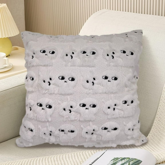 Kugisaki Valentines Day Pillow Covers 18x18in Plush Fluffy Pillow Case Embroidery Couple Pillow Covers for Couch Bed Home Holiday Decor