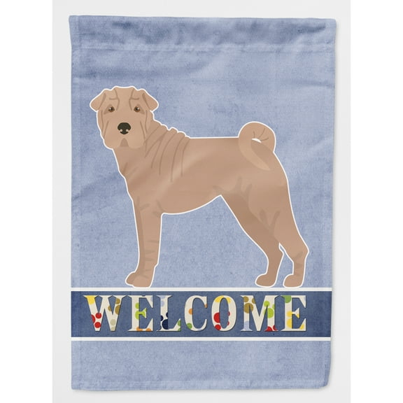 Shar Pei Welcome Flag Canvas House Size