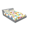 thumbnail image 2 of Ambesonne Science Fitted Sheet & Pillow Sham Set, Cartoon Alphabet, Queen, Multicolor, 2 of 2