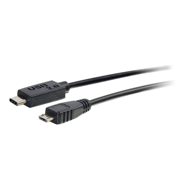 USB Câble C vers USB Micro B de 6 Pi - M/M - Câble USB - Micro-USB Type B (M) à 24 Broches USB-C (M) - USB 2.0 - 6 Pi - Moulé - Noir
