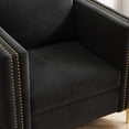 thumbnail image 4 of Dinosisco Vintage Tufted Upholstered Accent Armchair for Living Room, Black Velvet, 4 of 6