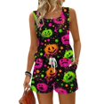 thumbnail image 2 of Women's Pajama Sets Halloween Print Sleeveless 2 Piece Set Tank Top and Shorts for Parties and Everyday Casual Outfits 04 S, 2 of 6
