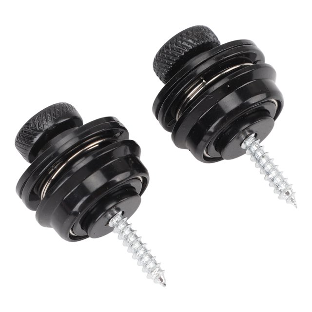 Guitar Strap Locks Buttons,2pcs Heavy Duty Metal Flat Round Head Non Slip Fall Tool Dual Design Strap Retainer System for Folk Guitar, Electric Guitar, Electric Bass