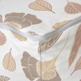 thumbnail image 4 of Autumn Rectangle Pouf, Seasonal Ornaments Fall Colorful Leaves Calm Tones Illustration Print, Under Desk Foot Stool for Living Room Office with Cover, 25", Warm Taupe and Pale Peach, by Ambesonne, 4 of 4