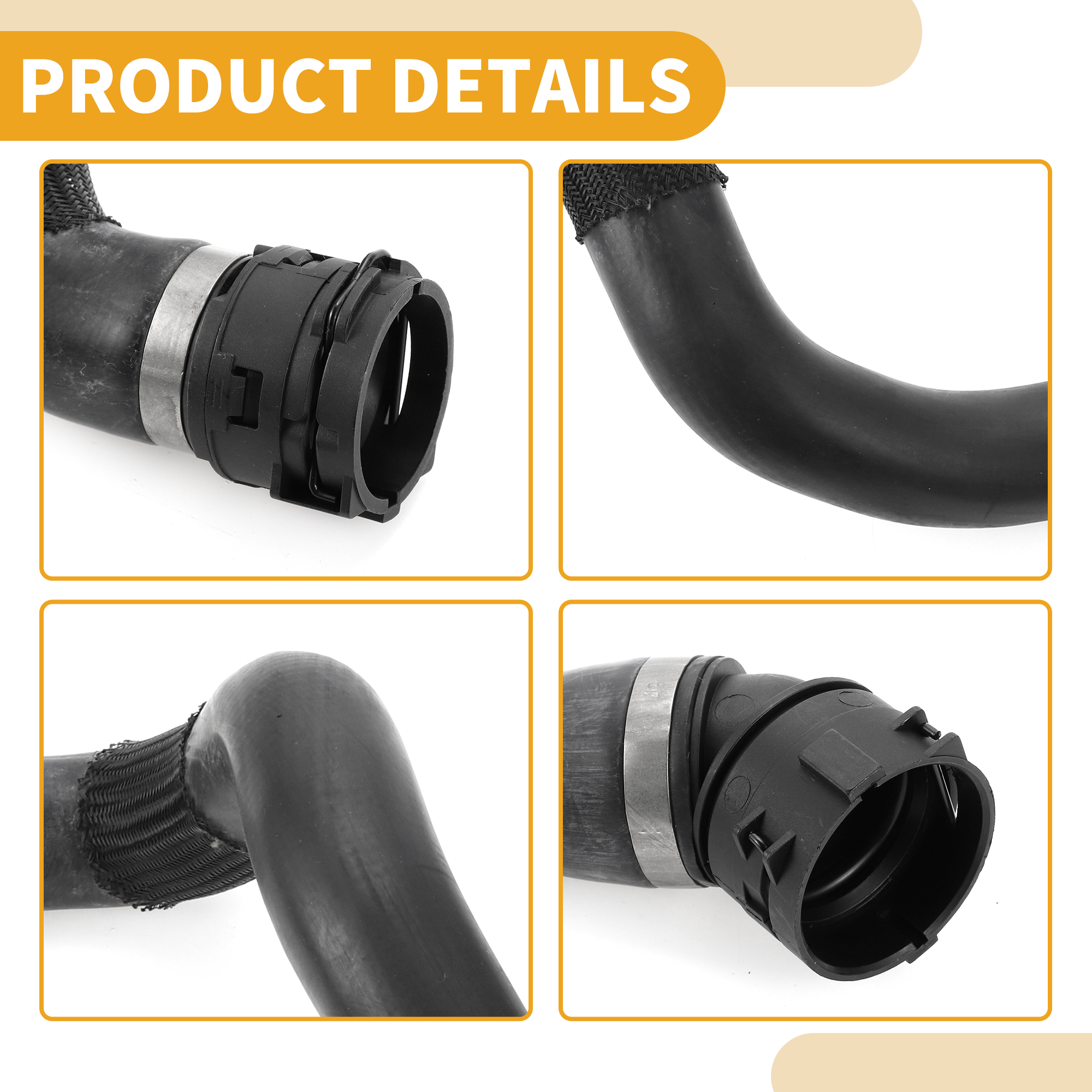 Unique Bargains Lower Radiator Coolant Hose For BMW 530i XDrive 2017-2020 Rubber Black