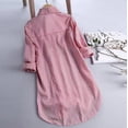 thumbnail image 2 of Women's Striped Button Down Shirts Classic Long Sleeve Stylish Collared Work Blouses Tops Red S, 2 of 4