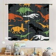 thumbnail image 3 of Dino Blackout Curtains, Colorful Cartoon Dinosaur Safari Wild Animals Art Printed Gray Baby Kids Window Drapes Treatments for Boys Bedroom Living Room Nursery 2 Panels Set, 84"x63" Inch, 3 of 5