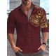 thumbnail image 1 of Nueva camisa de solapa de manga larga con botones para hombre con estampado geométrico, ropa de fiesta callejera de moda para hombre, 1 of 6