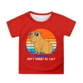 thumbnail image 2 of Wuxian Toddler Boy Kid Girls Cute Mardi Gras Shirts Cartoon Print Short Sleeve Crewneck Sports Casual Comfortable T-Shirt For Toddler Breathable Comfortable Tee Top Dailywear Tees Tops,Red,5-6 Years, 2 of 4
