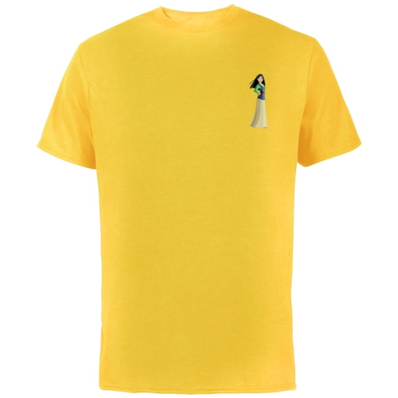 Disney Princess Mulan Small Print - Short Sleeve Cotton T-Shirt for Adults - Customized-Yellow