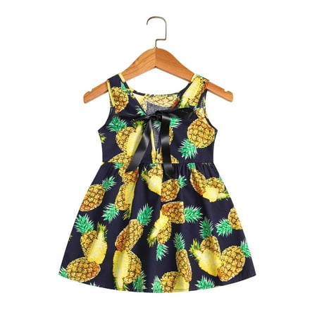 

Fesfesfes Toddler Kids Dress Baby Girl Spring Seaside Beach Dress Sling Skirt Floral Skirt