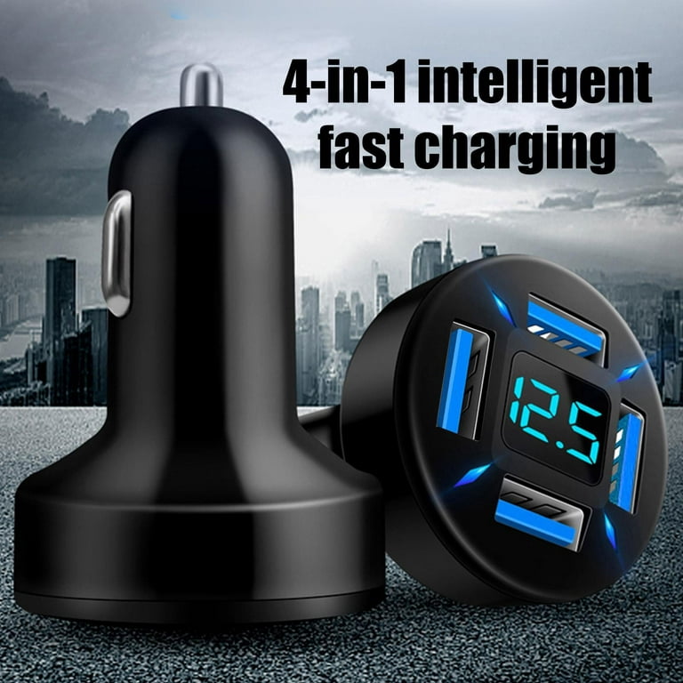 66W Car Fast Charger Quick Charge Cigarette Lighter Adapter 4-Port