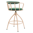 thumbnail image 3 of Tcbosik 2 Pack Counter Height Bar Stools, Swivel Burlap Fabric Upholstered Barstool with Back and Metal Legs, Counter Height Bar Chair for Kitchen Island, Dining Room, Pub, Green, 3 of 10