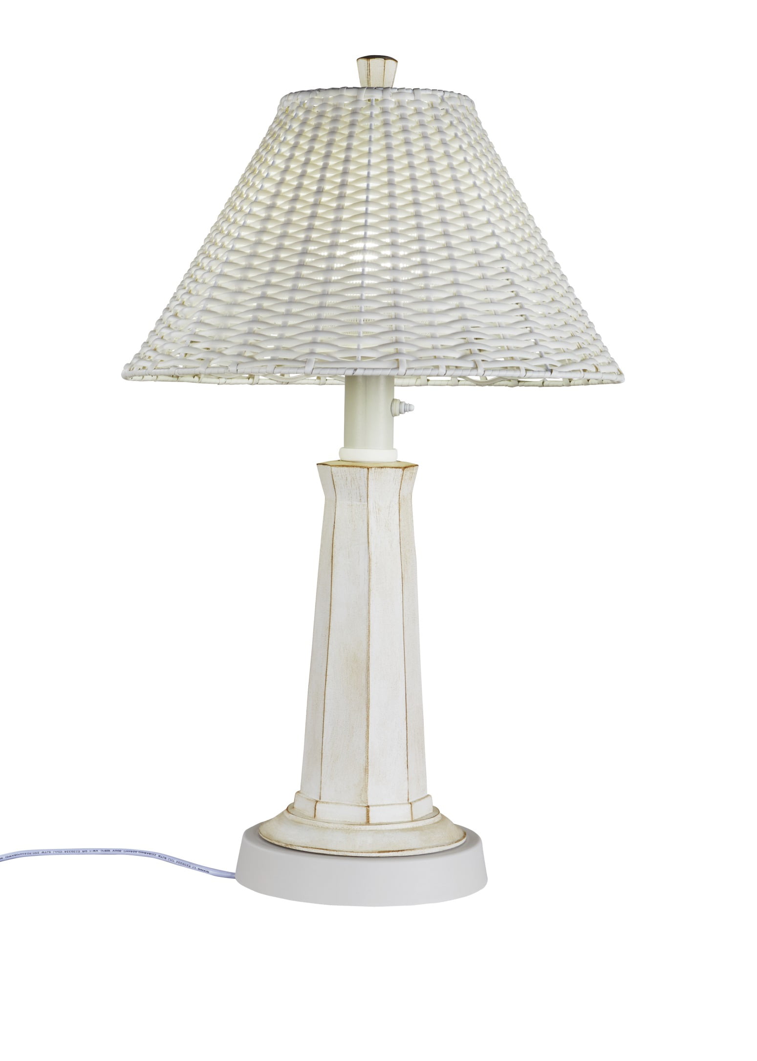 Patio Living Nantucket Outdoor Table Lamp 10902 with White Wicker Shade
