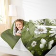 thumbnail image 4 of Homewish Modern Oil Painting Queen Comforter Set,Kawaii Daisy Butterflies Bedding Sets,Green White Bedding Comforter Set For Girl Teens,Breathable Home Decor Reversible,3 Pieces, 4 of 8
