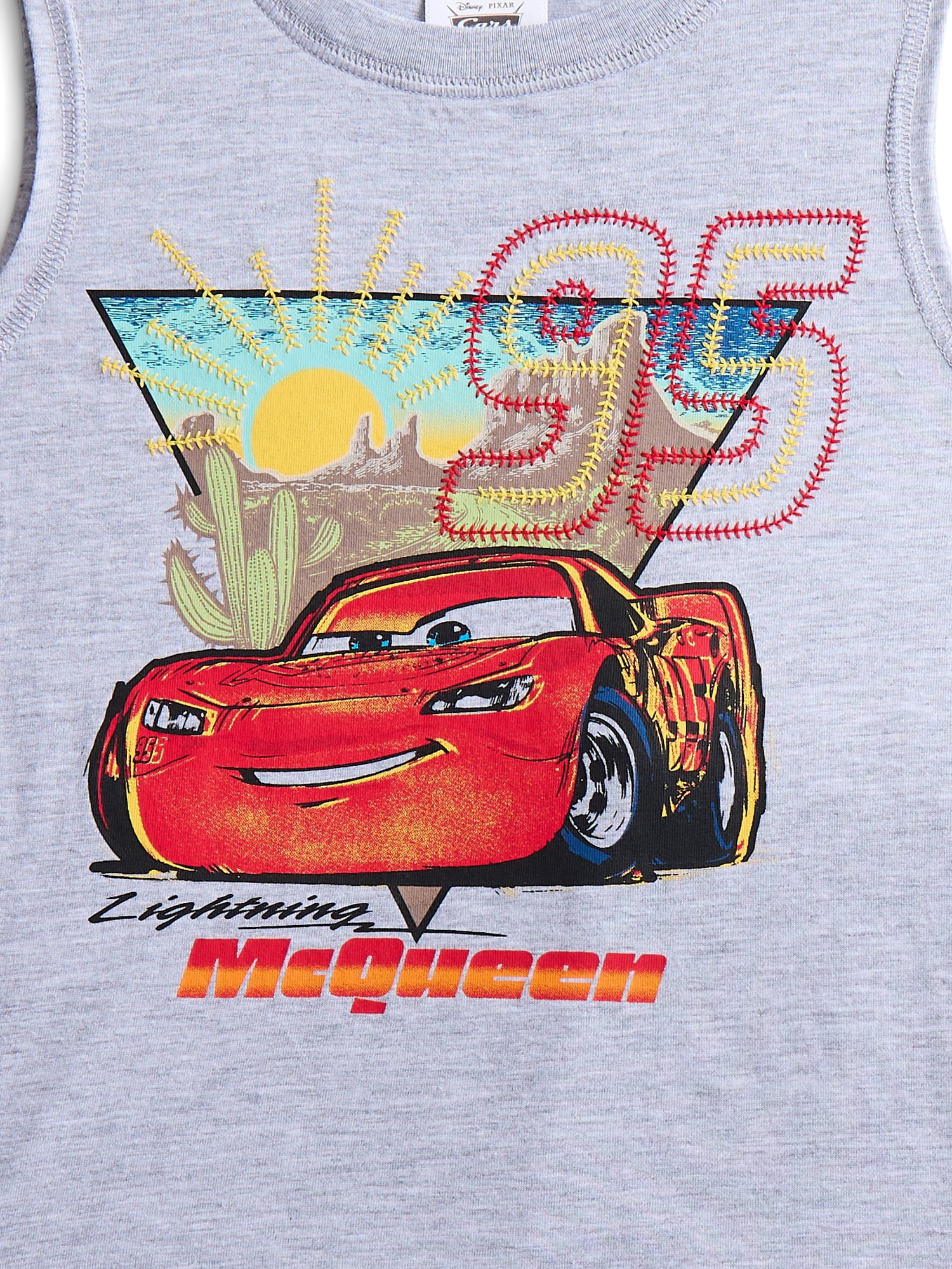 Disney Pixar Cars Toddler Boys Graphic Tank Top and Matching Allover Print Shorts Set, 2-Piece, Sizes 12M-5T