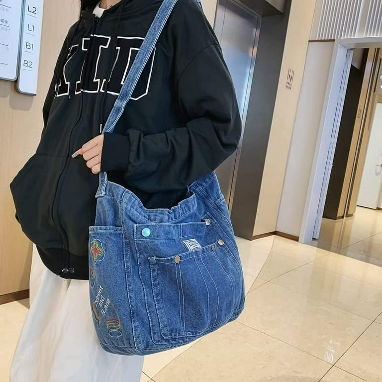Vintage Denim Purse & Bohemian Boho Handbag. Multi-pocket Vintage Denim Purse & Bohemian Boho Handbag. Multi-pocket