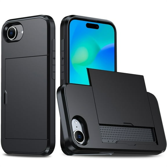 Protective Phone Wallet Case Cover with Builtin Card Slot and Impact Absorption