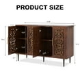 thumbnail image 3 of HLR 48" Accent Cabinet with 4 Doors, Vintage Hollow Carving Storage Credenza, Sideboards and Buffets Cabinet for Living Room, Kitchen, Dining Room, Entryway,Brown, 3 of 7